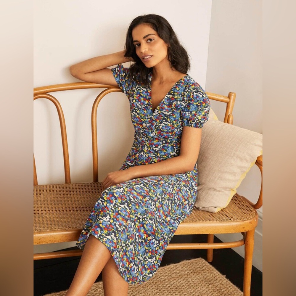 Boden Multicolor Floral Midi Dress